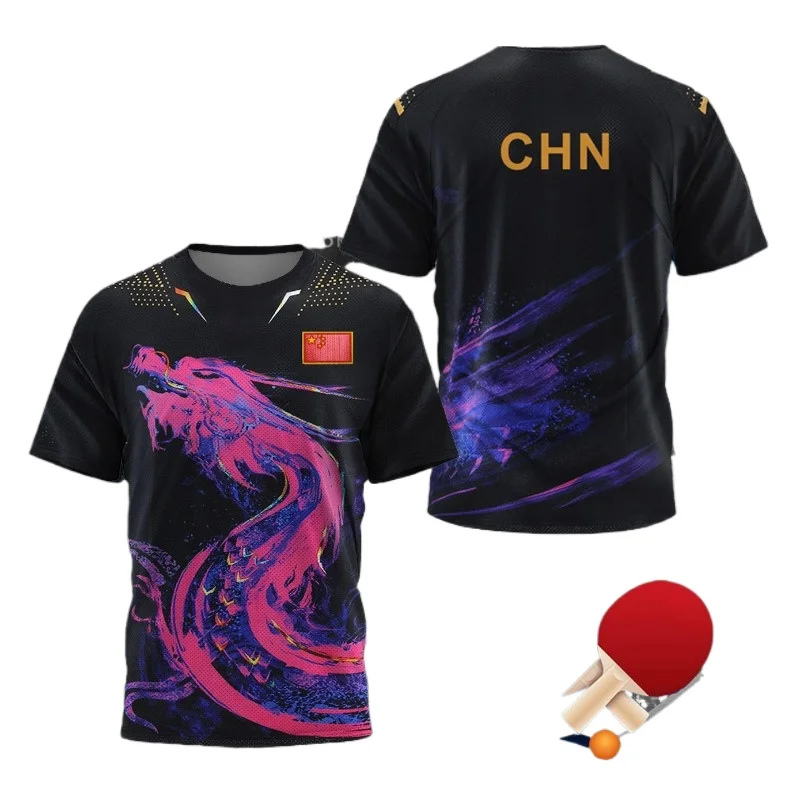 Badminton Asia - Kaus Grafis Tenis Meja CHINA Dragon